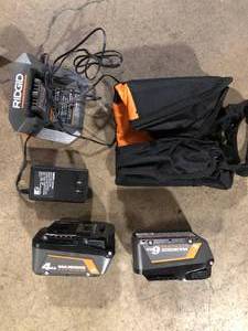 RIDGID 18V 6.0 Ah and 4.0 Ah MAX Output Lithium-Ion Batteries and Charger Kit with Bag Customer Returns See Pictures