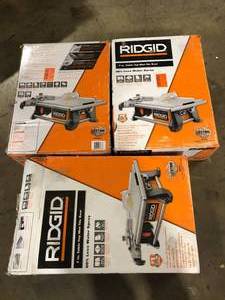 Lot of 3 RIDGID 6.5-Amp 7 in. Blade Corded Table Top Wet Tile Saw Customer Returns See Pictures