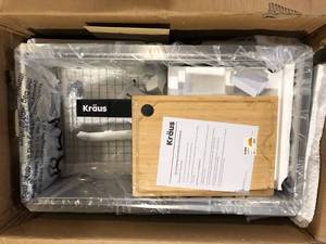 KRAUS Kore Workstation 32-inch Undermount 16 Gauge Single Bowl Stainless Steel Kitchen Sink with Accessories  Customer Returns See Pictures