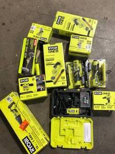 Lot of Assorted Ryobi Power Tools and Hardware Various Models and Conditions  Customer Returns See Pictures