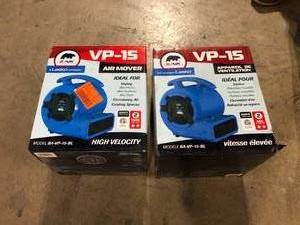 Lot of 2 B-Air 18 HP Air Mover Carpet Dryer Floor Blower Fan for Home Use in Blue Customer Returns See Pictures