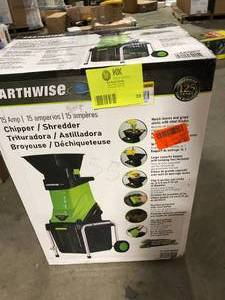 Earthwise 1.25 in. 15 Amp Electric Corded Chipper Shredder Customer Returns See Pictures