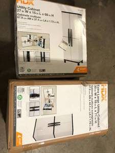 Lot of Assorted Utility Cabinets Various Sizes and Conditions Customer Returns See Pictures