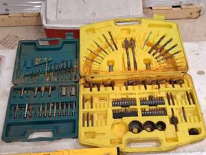 lot 204 image: Lot of (2) Drill BitDriverHole Saw Sets with Plastic Cases
