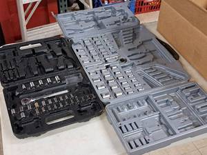 lot 253 image: Lot of (2) Socket and Ratchet Sets with Plastic Cases