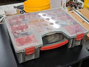 lot 234 image: Parts Organizer Suitcase 10-bin with Misc. Hardware