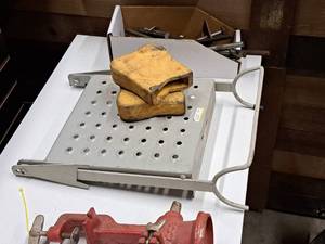 lot 277 image: Extension Ladder Protective Pads and Metal Shelf Attachment
