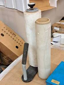 lot 340 image: Lot of (2 Rolls) Shrink Wrap Film with Dispenser