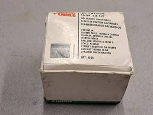 lot 432 image: Lot of (1 Box) Porter Cable Galvanized Finish Nails FN16250 16GA.x2-12