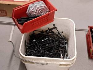 lot 436 image: Lot of (1 Bucket) 6 Nails and Philips Head Screws