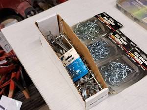 lot 442 image: Lot of (4 Containers) Assorted Peg Board Hooks