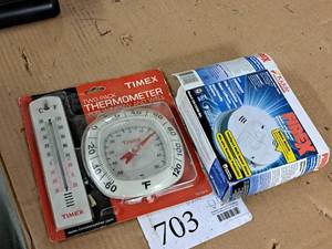 lot 469 image: Firex Smoke Detector, Timex Thermometer Pack 2-pack (in original packaging)
