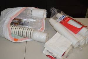 lot 24 image: Bulk Assorted Napkins, Plastic Cups, Straws - General Party Supplies