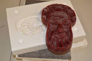 lot 29 image: 2ct Plaster Face Molds  Wax Cast Face