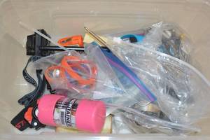lot 54 image: Tub of Assorted Tools and Parts