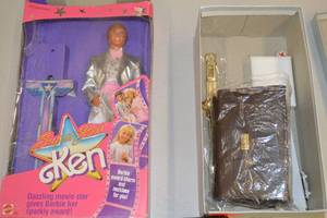 lot 80 image: Ken Doll  Velvet Lined Jewelry Box  Assorted Jewelry and Accessories - LL