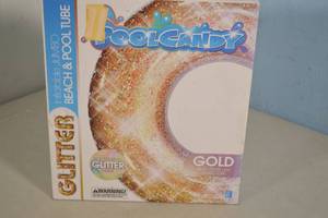 lot 149 image: Poolcandy Inflatable Jumbo Beach & Pool Tube with Gold Holographic Glitter Inside