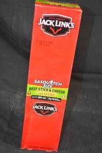 Box of Jack Links Sasquatch Size Beef Stick and Cheese Jalapeno Flavor