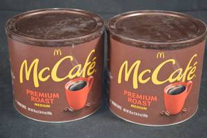 2ct Can of McCafe McDonalds Premium Roast Coffeef Grounds