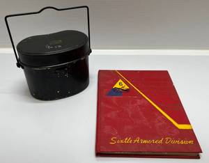 lot 34 image: WWII Imperial Japanese Army Mess Kit With Writing On Lid & Fort Leonard Wood Missouri 86th Recon BN April, 1955