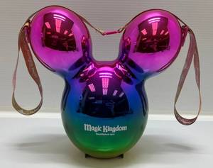 lot 51 image: Walt Disney World 50th Anniversary Mirrored Rainbow Mickey Ballon Popcorn Bucket