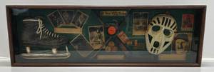 lot 54 image: Vintage Large The Game Of Ice Hockey Shadow Box 41 12L x 13T x 3 34 D