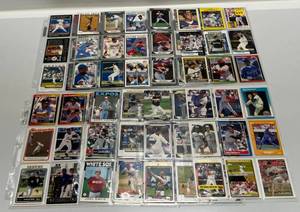 lot 80 image: Misc. Baseball Cards In Protective Sleeves Two Sided (1 Autographed With Black Marker)