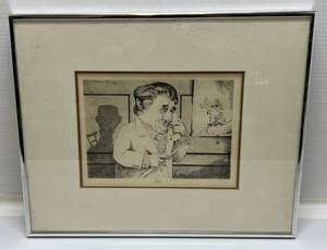lot 87 image: 12 14 x 15 14 Framed Behind Glass Charles Bragg Tort Print