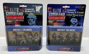 lot 111 image: Elite Command Collectors Series Diecast Soldiers General Grant & General Lee Both (NIB)