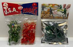 lot 117 image: Vintage Toy Soldier Packs 1 U.S.A. VS. Commies 1 Fred Food Fighters Both (NIB)