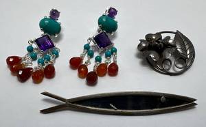 lot 172 image: Misc. Vintage Sterling Silver Marked Jewelry