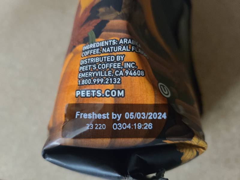 lot 316 image: KK 2 Bags of Peets Coffee Pumpkin
