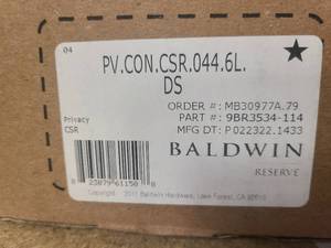 lot 7 image: Baldwin Reserve Door Hardware
