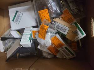 lot 58 image: Box of various hardware for cabinets and furniture