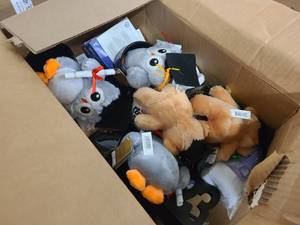 lot 146 image: Box of Graduation themed gifts and teddy bears
