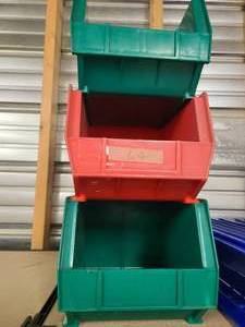 lot 161 image: 2 Green and 1 Red Storage containers