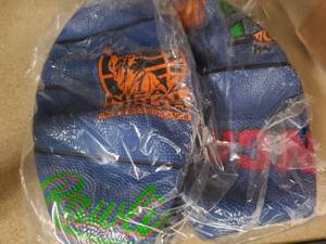lot 241 image: 2 Vintage Blue Pizza Hut Inflatable Basketballs
