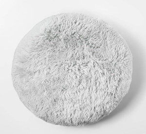 lot 198 image: Pillowfort Faux Fur Round Floor Pillow Gray