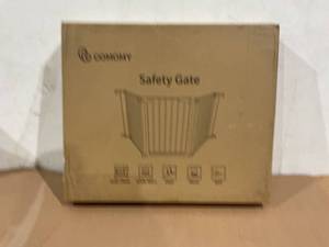 lot 206 image: COMOMY Extra Wide Baby Gate, Dog Gate for House Stairs Doorways Fireplace