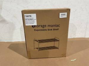 lot 223 image: STORAGE MANIAC BLACK Under Sink 2 Tier Expandable (Width & Height) Shelf Organizer
