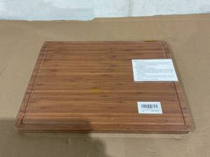 lot 227 image: XL Cutting Board for Kitchen, Bamboo Wood Butcher Chopping Block