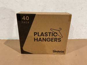 lot 247 image: LOT OF 40 Clothes Hangers Plastic Navy Plastic Hangers