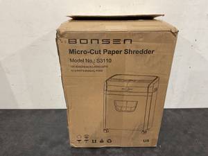 lot 61 image: BONSEN 120-Sheet Auto Feed Paper Shredder High Security Micro Cut Shredders