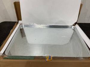 lot 452 image: VooBang Bathroom Mirror 24x36 inch, Silver Gorgeous Deep Frame Wall Mirror
