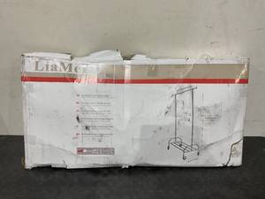 lot 105 image: LiaMeE Heavy Duty Clothing Racks for Hanging Clothes, Adjustable Rolling Commercial Garment Rail on Wheels