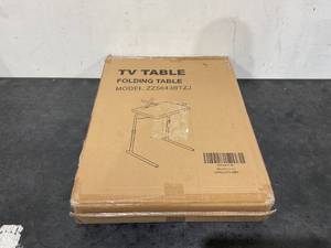 lot 107 image: Multifunction TV Tray Table Folding TV Tray on Bed & Sofa with Cup Holder