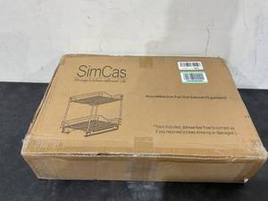 lot 127 image: SIMCAS Pull Out Cabinet Organizer (14W X 21D), Kitchen Cabinet Organizers and Storage Cabinet Pull Out Shelves