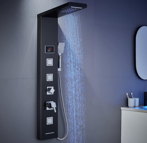 lot 11 image: ROVOGO Shower Panel Tower System with LED Lights - No Battery Needed,