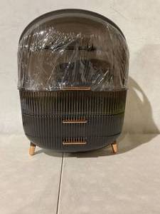 lot 358 image: GREY CANITORON Makeup Organizer, 3 Layers Large Capacity Cosmetic Storage