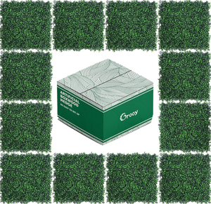 lot 23 image: Grooy 12PCS Boxwood Panels, Grass Wall, 4 Layers Plant Wall